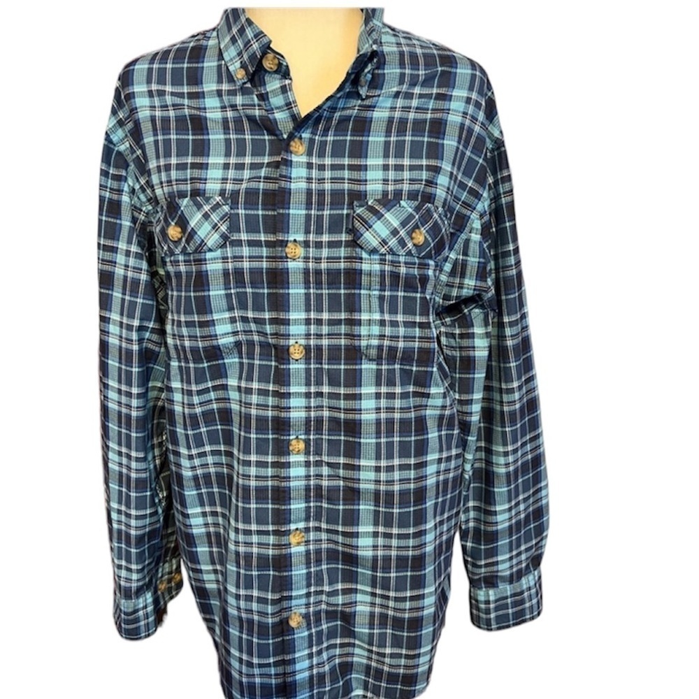 Duluth Men’s Plaid Long Sleeve Shirt Adjustable Sleeves M